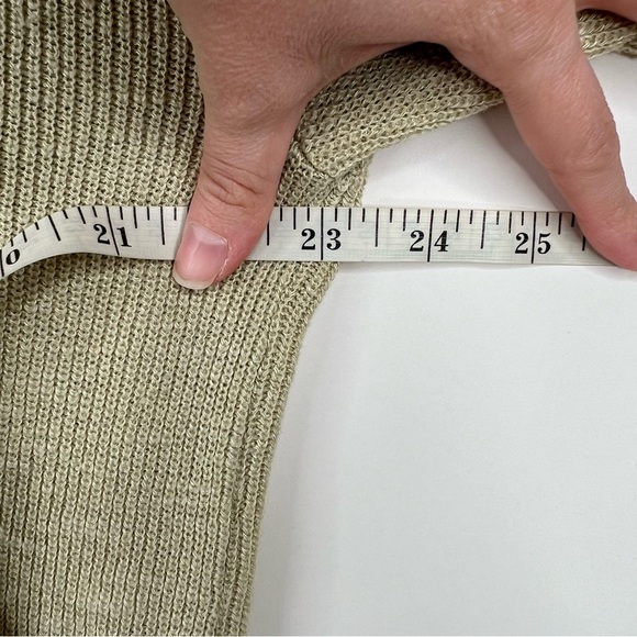 Free People Beach Malibu Sweater Ribbed Knit Oversized Yellow Green Neutral XS - Picture 8 of 10